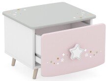 Nachttisch >Savannah< in Weiß aus MDF - 44,4x33,7x38,8cm (BxHxT)