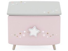 Nachttisch >Savannah< in Weiß aus MDF - 44,4x33,7x38,8cm (BxHxT)