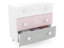 Schubkastenkommode >Savannah< in Weiß aus MDF - 87x86,5x41cm (BxHxT)