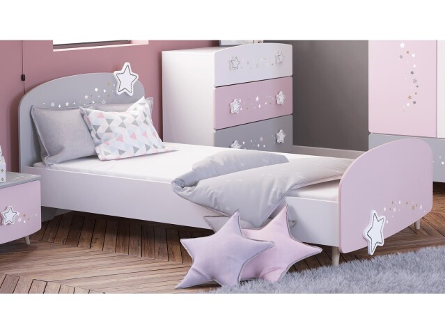 Kinderbett >Savannah< in Weiß aus MDF - 97x77x204,5cm (BxHxT)