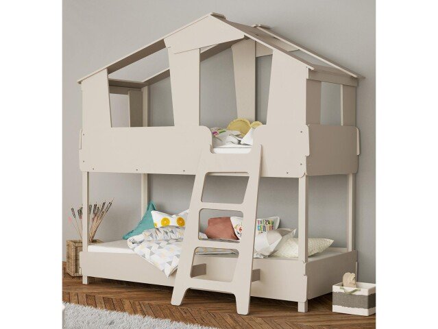 Kinderbett >Tyler< in taupe aus MDF - 213x215x127.8cm (BxHxT)