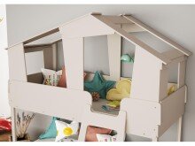 Kinderbett >Tyler< in taupe aus MDF - 213x215x127.8cm (BxHxT)