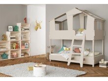 Kinderbett >Tyler< in taupe aus MDF - 213x215x127.8cm (BxHxT)
