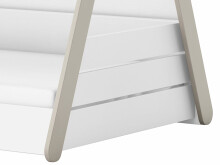 Kinderbett >Tulsa< in Perle-Weiß aus MDF - 220.2x140x113.3cm (BxHxT)