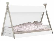 Kinderbett >Tulsa< in Perle-Weiß aus MDF -...