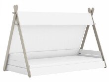 Kinderbett >Tulsa< in Perle-Weiß aus MDF - 220.2x140x113.3cm (BxHxT)