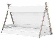 Kinderbett >Tulsa< in Perle-Weiß aus MDF - 220.2x140x113.3cm (BxHxT)