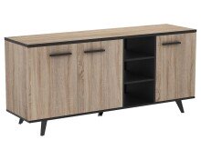 Sideboard >Waco< in Sonoma-Eiche aus Kunststoff - 160.7x73.3x43.9cm (BxHxT)