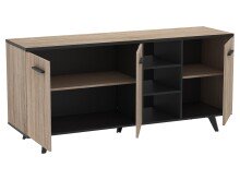 Sideboard >Waco< in Sonoma-Eiche aus Kunststoff - 160.7x73.3x43.9cm (BxHxT)