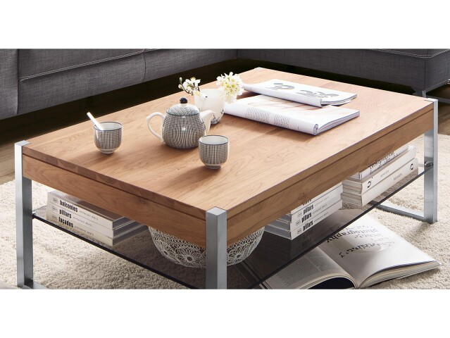 Couchtisch >Arie< in Asteiche aus Metall - 105x38x65cm (BxHxT)