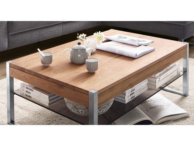 Couchtisch >Arie< in Asteiche aus Metall - 105x38x65cm (BxHxT)