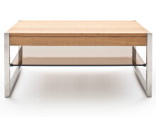 Couchtisch >Arie< in Asteiche aus Metall - 105x38x65cm (BxHxT)