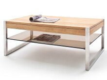 Couchtisch >Arie< in Asteiche aus Metall - 105x38x65cm (BxHxT)