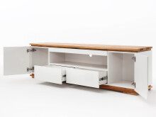 TV-Board >Charleston I< in Asteiche aus Massivholz - 202x54x40cm (BxHxT)