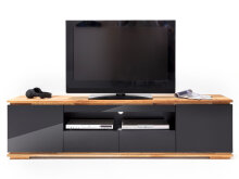 TV-Board >Charleston< in Asteiche aus Massivholz - 202x54x40cm (BxHxT)
