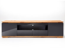 TV-Board >Charleston< in Asteiche aus Massivholz - 202x54x40cm (BxHxT)