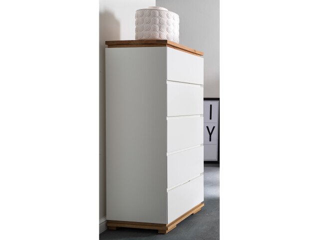 Schubkastenkommode >Charleston< in Asteiche aus Massivholz - 51x115x40cm (BxHxT)