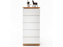 Schubkastenkommode >Charleston< in Asteiche aus Massivholz - 51x115x40cm (BxHxT)