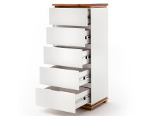 Schubkastenkommode >Charleston< in Asteiche aus Massivholz - 51x115x40cm (BxHxT)