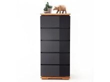 Schubkastenkommode >Charleston< in Asteiche aus Massivholz - 51x115x40cm (BxHxT)