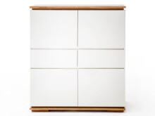 Highboard >Charleston I< in Asteiche aus Massivholz - 102x115x40cm (BxHxT)