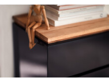 Highboard >Charleston I< in Asteiche aus Massivholz - 102x115x40cm (BxHxT)