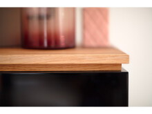 Highboard >Charleston I< in Asteiche aus Massivholz - 102x115x40cm (BxHxT)