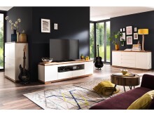 Highboard >Charleston I< in Asteiche aus Massivholz - 102x115x40cm (BxHxT)