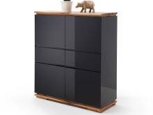 Highboard >Charleston I< in Asteiche aus Massivholz - 102x115x40cm (BxHxT)