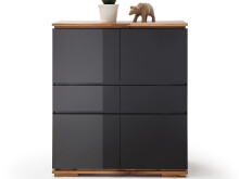 Highboard >Charleston I< in Asteiche aus Massivholz - 102x115x40cm (BxHxT)