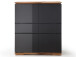 Highboard >Charleston I< in Asteiche aus Massivholz - 102x115x40cm (BxHxT)