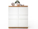 Highboard >Charleston I< in Asteiche aus Massivholz - 102x115x40cm (BxHxT)