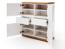 Highboard >Charleston< in Asteiche aus Massivholz - 102x115x40cm (BxHxT)