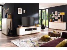 Highboard >Charleston< in Asteiche aus Massivholz - 102x115x40cm (BxHxT)