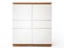 Highboard >Charleston< in Asteiche aus Massivholz - 102x115x40cm (BxHxT)
