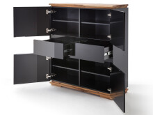 Highboard >Charleston< in Asteiche aus Massivholz - 102x115x40cm (BxHxT)
