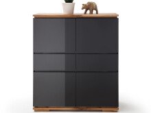 Highboard >Charleston< in Asteiche aus Massivholz - 102x115x40cm (BxHxT)