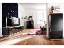 Highboard >Charleston< in Asteiche aus Massivholz - 102x115x40cm (BxHxT)