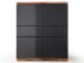 Highboard >Charleston< in Asteiche aus Massivholz - 102x115x40cm (BxHxT)