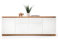 Sideboard >Charleston< in Weiß matt lackiert - 182x81x40cm (BxHxT)