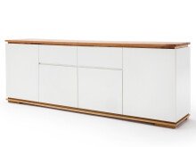 Sideboard >Charleston< in Weiß matt lackiert - 182x81x40cm (BxHxT)