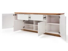 Sideboard >Charleston< in Weiß matt lackiert - 182x81x40cm (BxHxT)