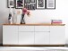Sideboard >Charleston< in Weiß matt lackiert - 182x81x40cm (BxHxT)