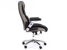 Chefsessel >Rayleigh< in Schwarz Beige aus Metall -...