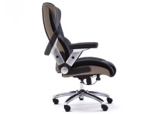 Chefsessel >Rayleigh< in Schwarz Beige aus Metall - 78x116x79cm (BxHxT)