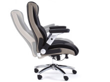 Chefsessel >Rayleigh< in Schwarz Beige aus Metall - 78x116x79cm (BxHxT)