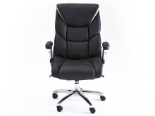Chefsessel >Rayleigh< in Schwarz Beige aus Metall - 78x116x79cm (BxHxT)