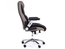 Chefsessel >Rayleigh< in Schwarz Beige aus Metall -...