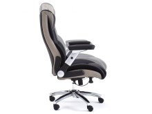 Chefsessel >Rayleigh< in Schwarz Beige aus Metall - 78x116x79cm (BxHxT)