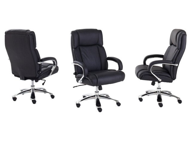 Chefsessel >Rayleigh< in Schwarz aus Metall - 74x118x83cm (BxHxT)